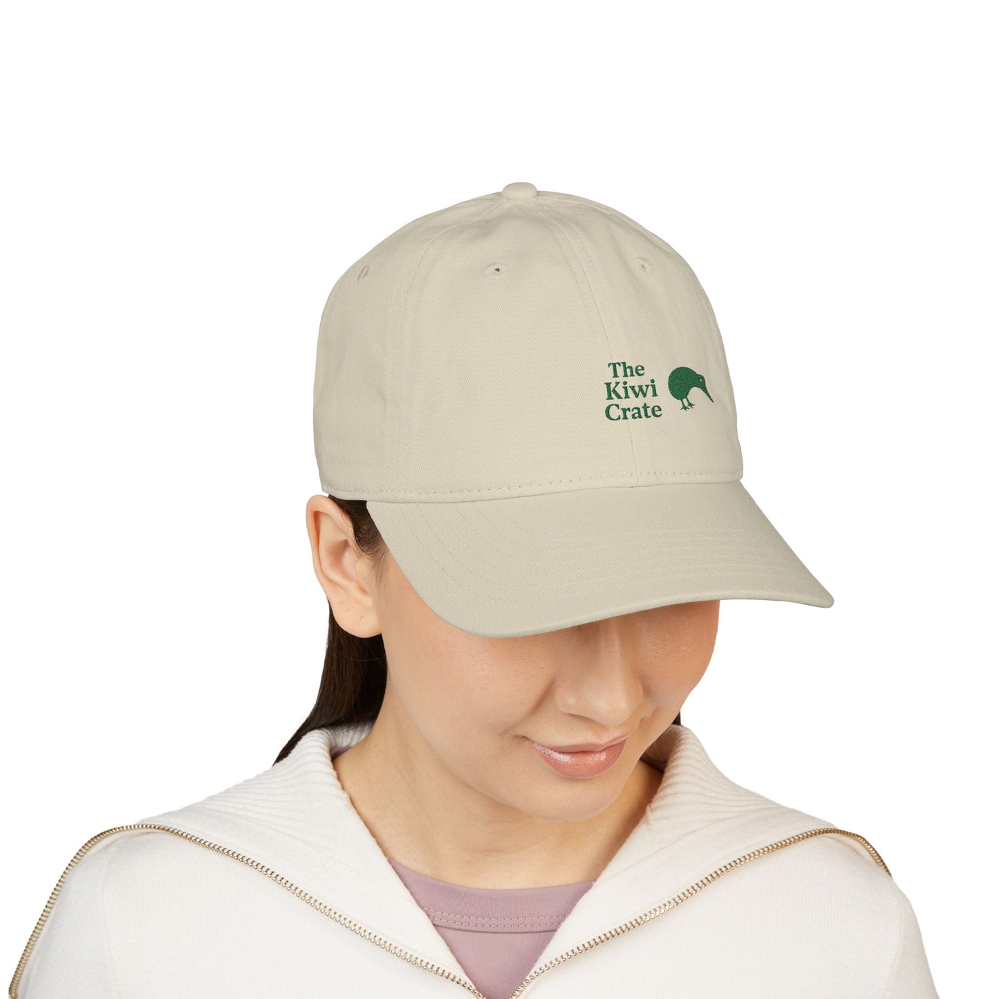 Kiwi Crate - Organic Embroidered Baseball Cap | Eco-Friendly Hat, Casual Style, Gift for Nature Lovers, Outdoor Adventures, Sustainable Fashion