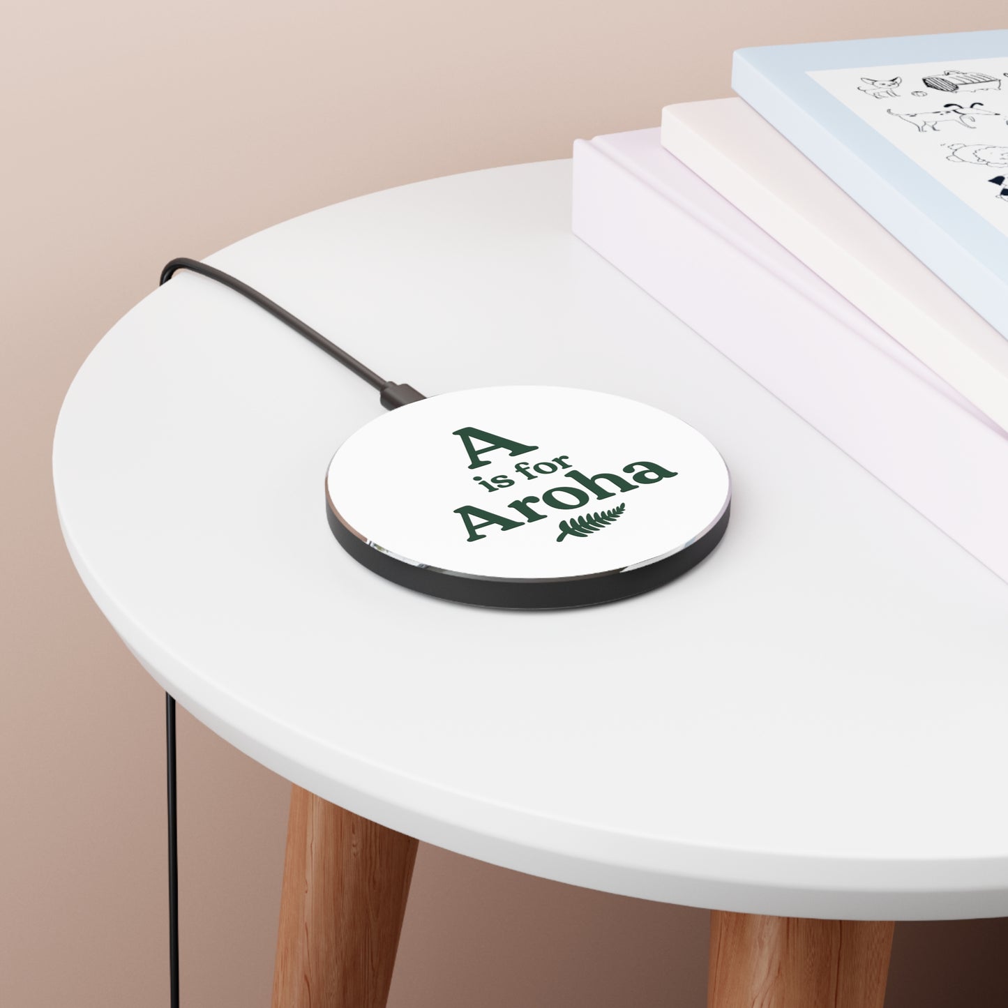 Aroha - Themed Wireless Charger, Fast Charging Pad, Unique Gift for Tech Lovers, Home Office Decor, Mother's Day and Birthday Gifts
