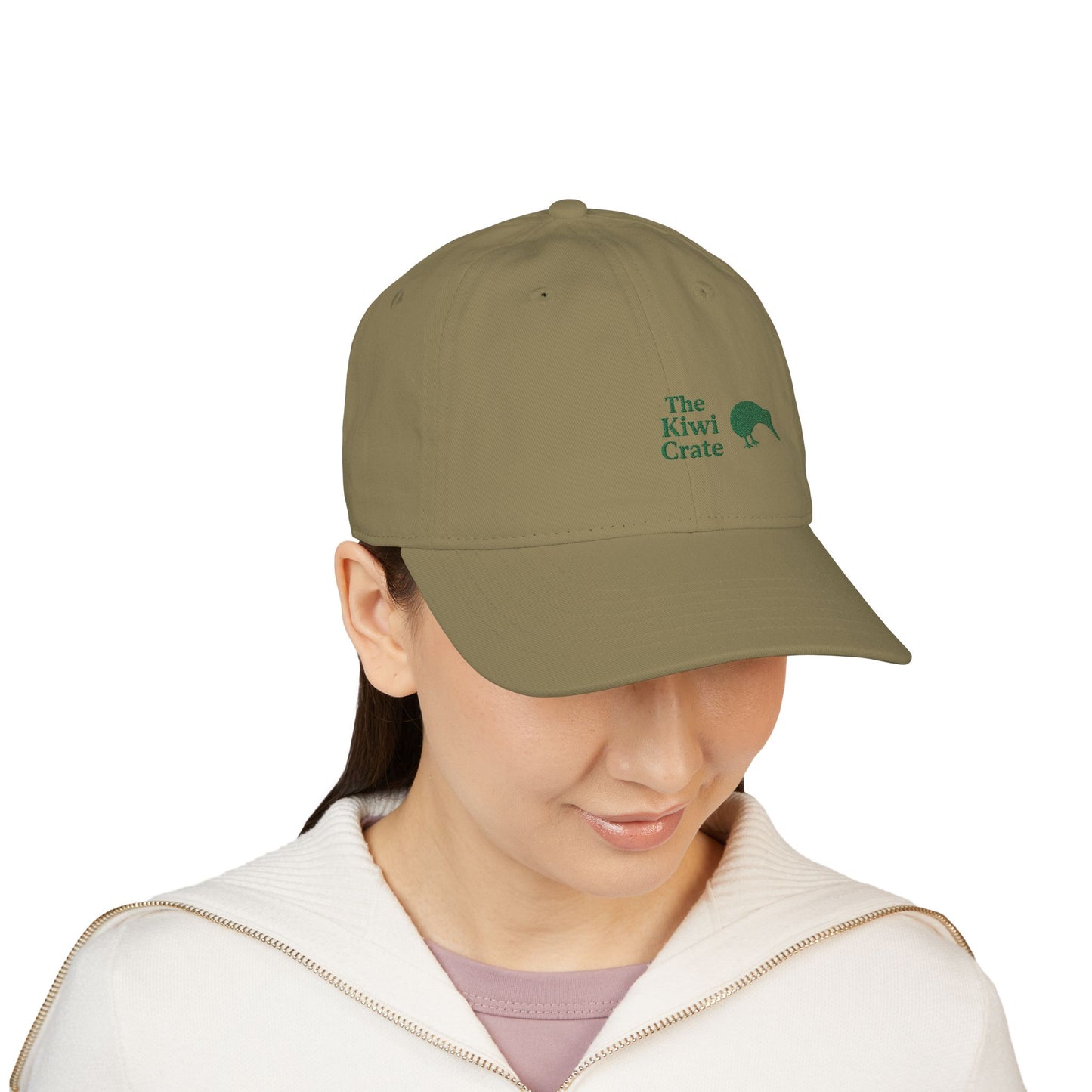 Kiwi Crate - Organic Embroidered Baseball Cap | Eco-Friendly Hat, Casual Style, Gift for Nature Lovers, Outdoor Adventures, Sustainable Fashion