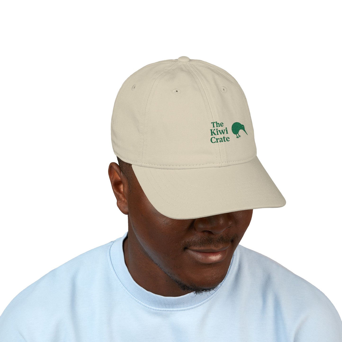 Kiwi Crate - Organic Embroidered Baseball Cap | Eco-Friendly Hat, Casual Style, Gift for Nature Lovers, Outdoor Adventures, Sustainable Fashion