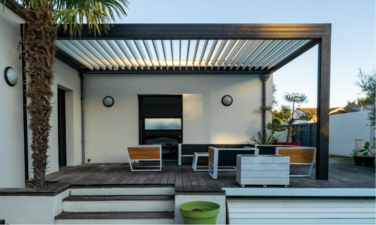 Motorized bioclimatic aluminium louvered pergola NZ