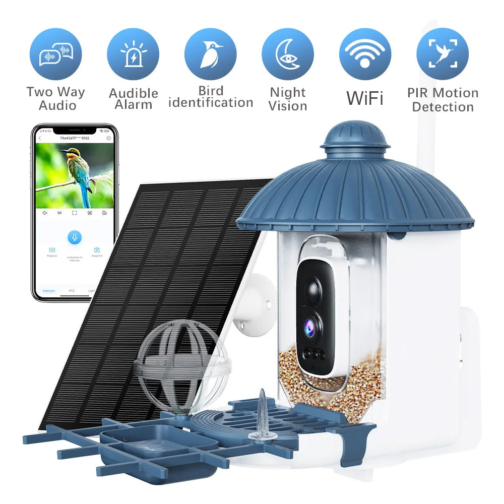 AI Smart Bird Feeder Camera | Solar Powered, AI Bird Species Recognition