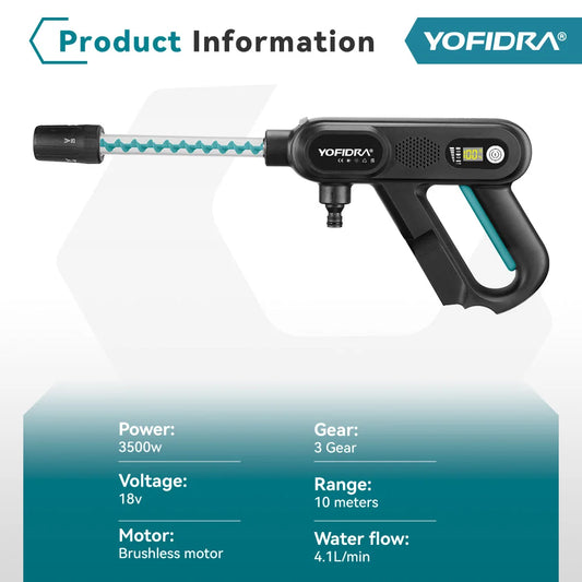 220 Bar Cordless Pressure Washer | YOFIDRA 5-in-1 Brushless | Makita 18V Compatible