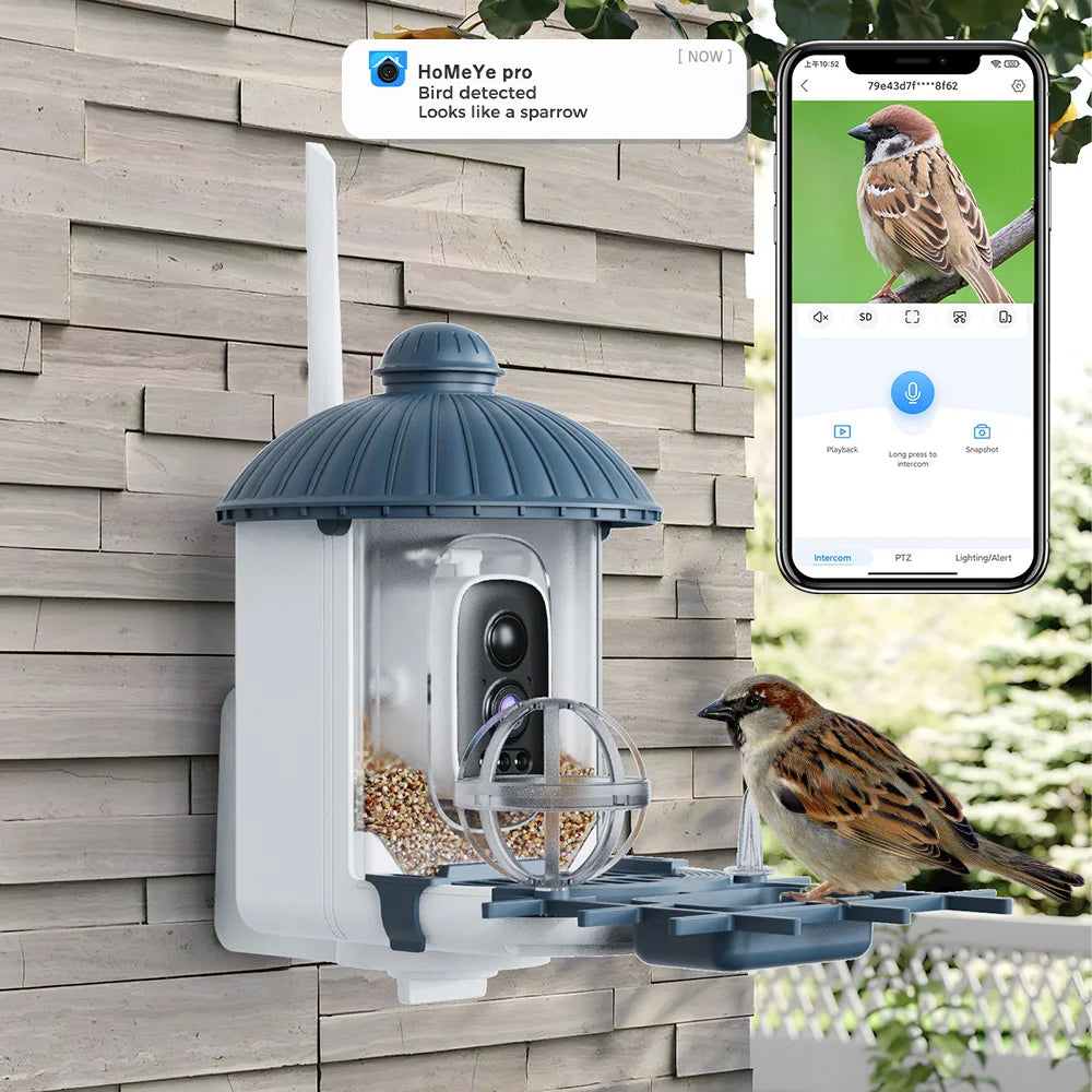 AI Smart Bird Feeder Camera | Solar Powered, AI Bird Species Recognition
