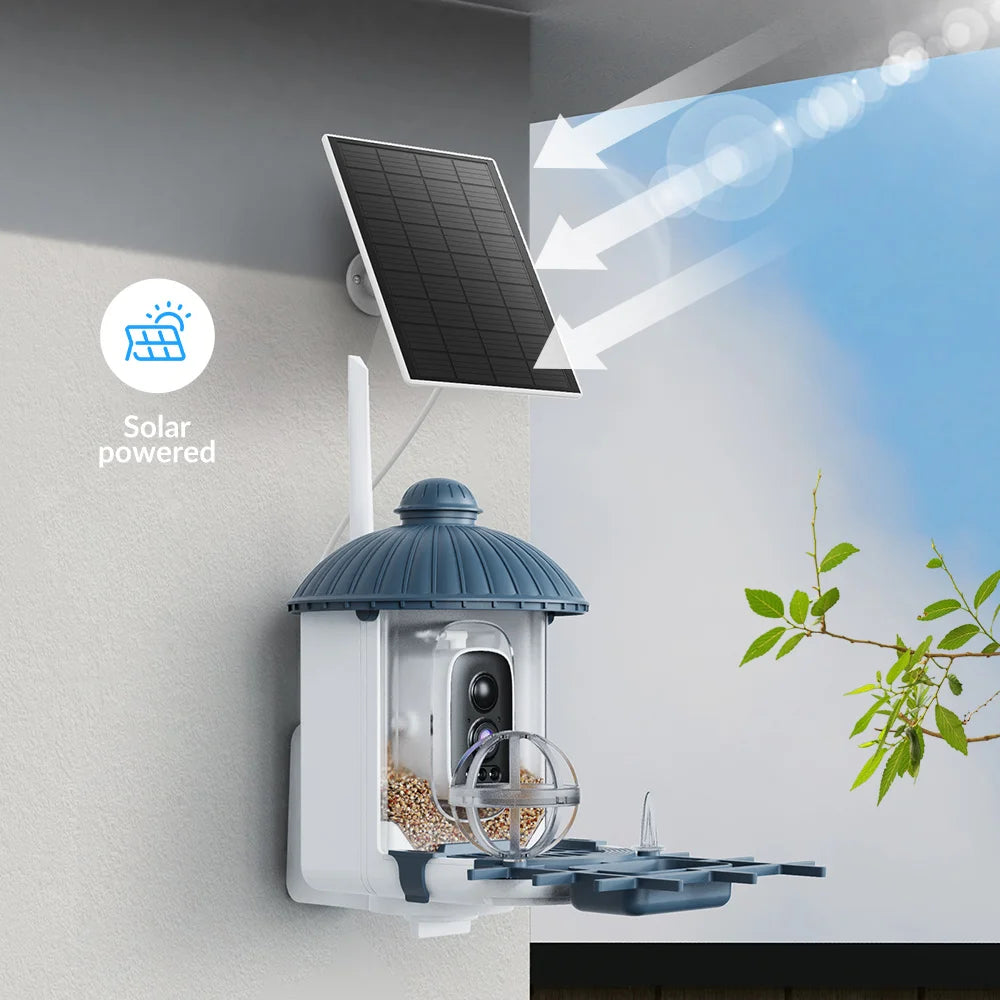 AI Smart Bird Feeder Camera | Solar Powered, AI Bird Species Recognition