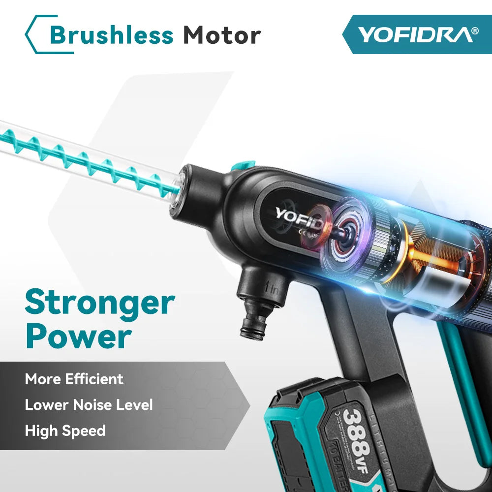 220 Bar Cordless Pressure Washer | YOFIDRA 5-in-1 Brushless | Makita 18V Compatible