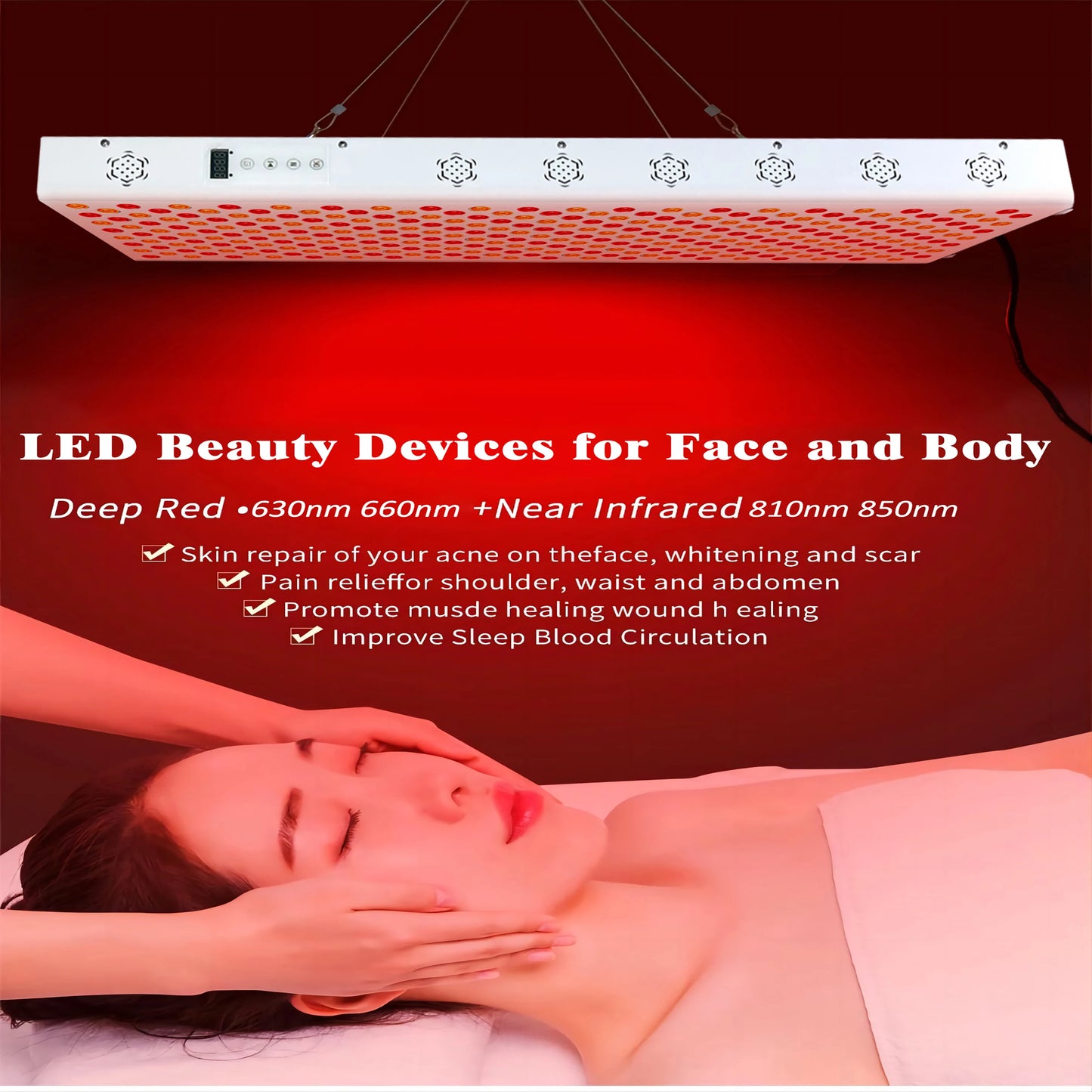 Red Light Therapy Panel | 660nm & 850nm Dual Wavelength | Clinical-Grade Full Body Recovery