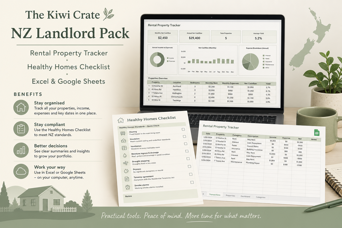 What’s inside the NZ Landlord Pack — tracker sheets and checklist