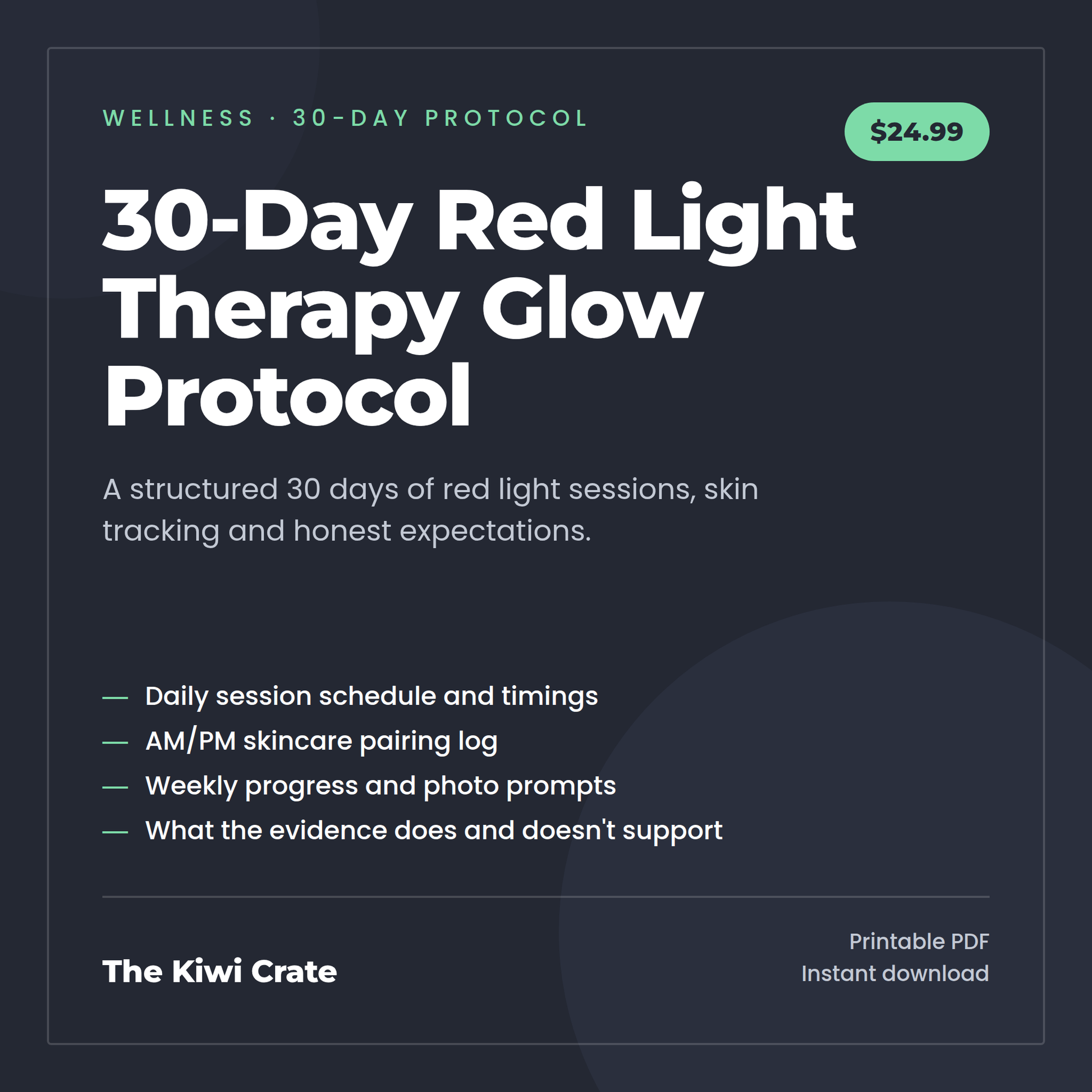 30-Day Red Light Therapy Glow Protocol — printable digital guide
